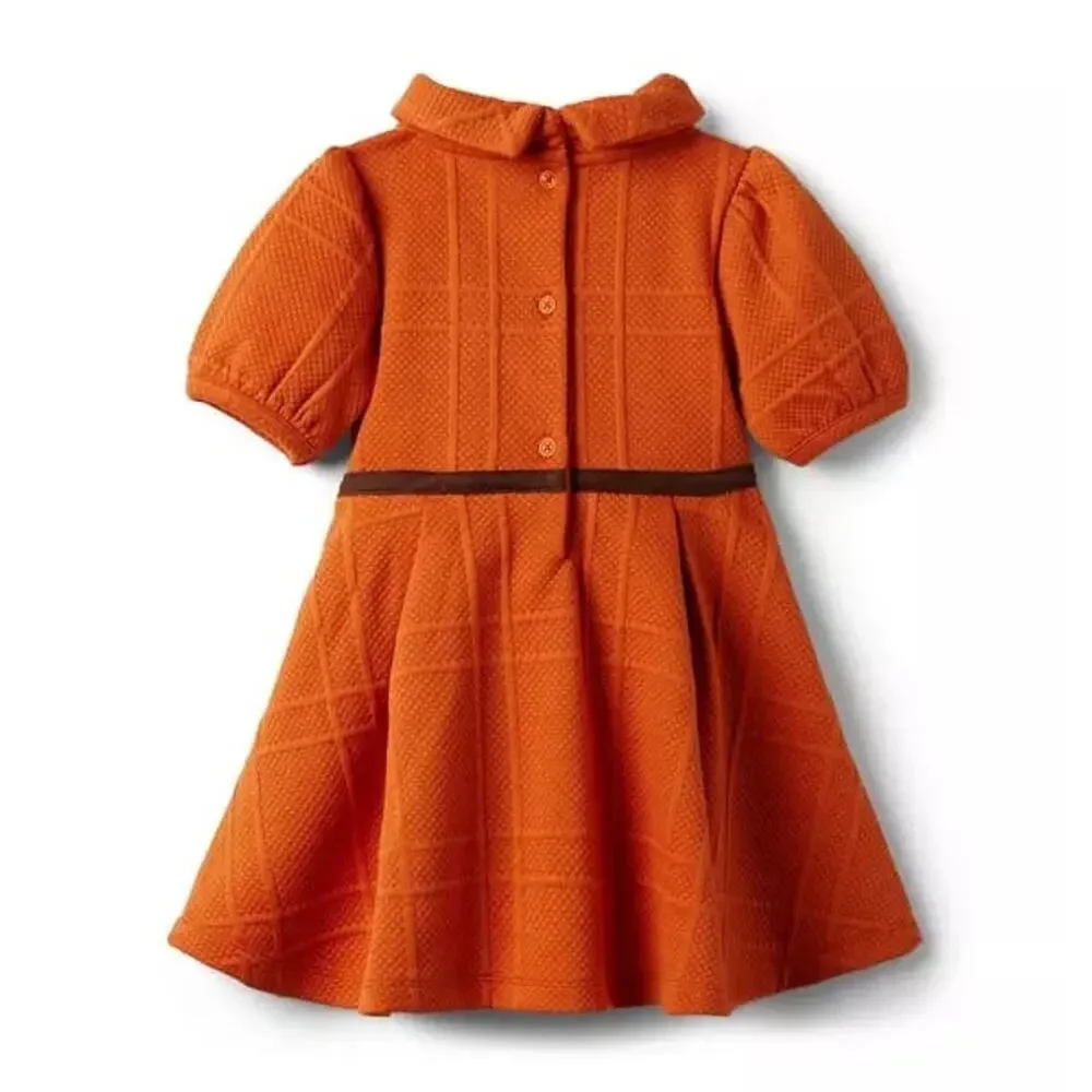 NWT❤️Janie and Jack Quilted Puff Sleeve Jacquard Dress sz8